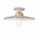 Plafoniera grande rustica con paralume in ceramica decorato a mano