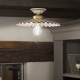 Plafoniera grande rustica con paralume in ceramica decorato a mano