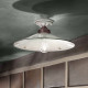 Plafoniera grande stile rustico con struttura in metallo e diffusore in ceramica