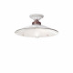 Plafoniera media stile rustico con struttura in metallo e diffusore in ceramica