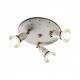 Plafoniera rustica in ceramica decorata a mano con 3 paralumi in vetro