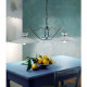 Lampadario piccolo rustico con doppio paralume in ceramica decorata a mano
