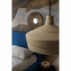 Lampada a sospensione con diffusore in ceramica dalle linee moderne decò