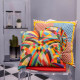 Cuscino grande moderno fodera in poliestere con decoro Rainbow