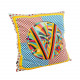 Cuscino grande moderno fodera in poliestere con decoro Rainbow