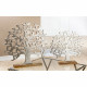 Scultura albero della vita in alluminio con base in legno