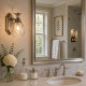 Applique da bagno a parete in acciaio e diffusore in vetro a 1 luce LED G9