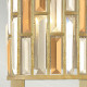 Applique da parete alta in acciaio a 2 luci con diffusore in cristallo ambrato