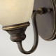 Applique da parete classica in acciaio con diffusore in vetro
