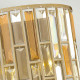 Applique da parete in acciaio a 2 luci con diffusore in cristallo ambrato