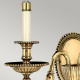 Applique da parete in ottone dal design classico con 2 diffusori in tessuto
