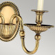 Applique da parete in ottone dal design classico con 2 diffusori in tessuto
