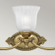 Applique da parete per bagno con struttura in ottone e 3 diffusori in vetro