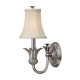 Applique da parete rustica in acciaio con paralume in lino a 1 luce