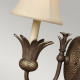 Applique da parete rustica in acciaio con paralume in lino a 1 luce