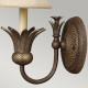 Applique da parete rustica in acciaio con paralume in lino a 1 luce