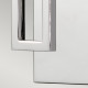 Applique moderna per bagno con struttura in acciaio e diffusore in vetro