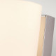 Applique moderna per bagno con struttura in acciaio e diffusore in vetro