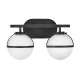 Lampada a parete in acciaio 2 diffusori in vetro semitrasparente design moderno