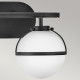 Lampada a parete in acciaio 2 diffusori in vetro semitrasparente design moderno