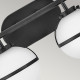 Lampada a parete in acciaio 2 diffusori in vetro semitrasparente design moderno