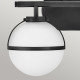 Lampada a parete in acciaio 2 diffusori in vetro semitrasparente design moderno