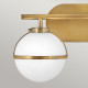 Lampada a parete in acciaio 2 diffusori in vetro semitrasparente design moderno