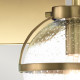 Lampada a parete in acciaio 2 diffusori in vetro trasparente design moderno