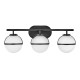 Lampada a parete in acciaio 3 diffusori in vetro semitrasparente design moderno