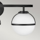Lampada a parete in acciaio 3 diffusori in vetro semitrasparente design moderno