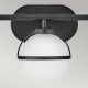 Lampada a parete in acciaio 3 diffusori in vetro semitrasparente design moderno