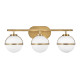 Lampada a parete in acciaio 3 diffusori in vetro semitrasparente design moderno