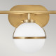 Lampada a parete in acciaio 3 diffusori in vetro semitrasparente design moderno