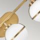Lampada a parete in acciaio 3 diffusori in vetro semitrasparente design moderno