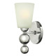 Lampada a parete in acciaio con diffusore in vetro a 1 luce dal design moderno