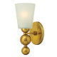 Lampada a parete in acciaio con diffusore in vetro a 1 luce dal design moderno
