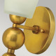 Lampada a parete in acciaio con diffusore in vetro a 1 luce dal design moderno