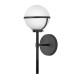 Lampada a parete in acciaio diffusore in vetro semitrasparente da design moderno