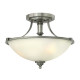 Lampada a soffitto in acciaio con diffusore in vetro a 3 luci dal design moderno