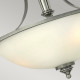 Lampada a soffitto in acciaio con diffusore in vetro a 3 luci dal design moderno