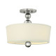 Lampada a soffitto in acciaio diffusore in tessuto e vetro dal design moderno