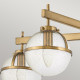 Lampada a soffitto per bagno in acciaio e 5 diffusori a boccia in vetro