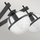 Lampada a soffitto per bagno in acciaio e 5 diffusori a boccia in vetro