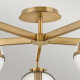 Lampada a soffitto per bagno in acciaio e 5 diffusori a boccia in vetro