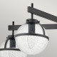 Lampada a soffitto per bagno in acciaio e 5 diffusori a boccia in vetro