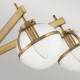 Lampada a soffitto per bagno in acciaio e 5 diffusori a boccia in vetro