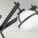 Lampada a soffitto per bagno in acciaio e 5 diffusori a boccia in vetro opalino
