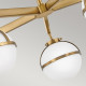 Lampada a soffitto per bagno in acciaio e 5 diffusori a boccia in vetro opalino
