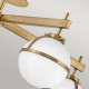 Lampada a soffitto per bagno in acciaio e 5 diffusori a boccia in vetro opalino