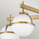 Lampada a soffitto per bagno in acciaio e 5 diffusori a boccia in vetro opalino